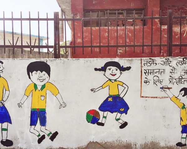 This mural at Sanjay Camp, Delhi is a part of the efforts of the community’s youth to bring about further changes in their locality and was an activity for International Anti - Street Harassment Week.